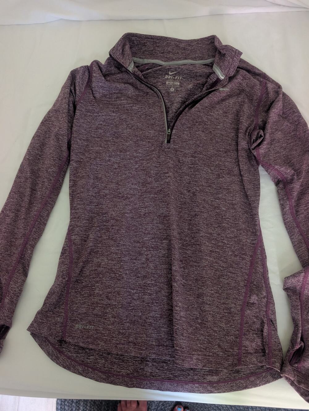 Nike Dri-FIT Women’s Small Purple 1/4 Zip Mock Neck Running Pullover Top
